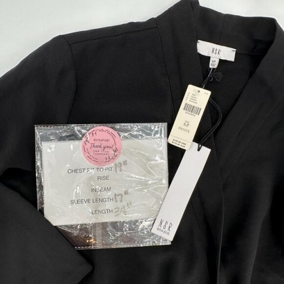 Anthropologie NSR Black Naomi Surplice Lace Cross Over Small Pullover Dress NWT - Picture 7 of 10